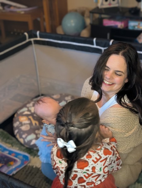 Heather with her daughters